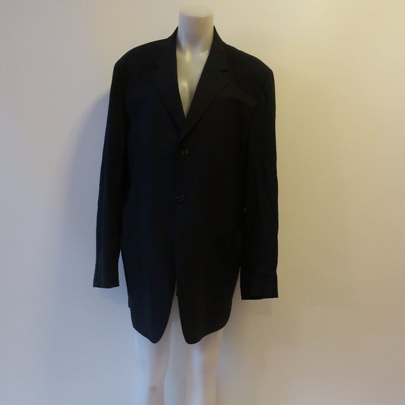 RENE LIZARD PINSTRIPE WOOL BLAZER JACKET 44 L * - Picture 2 of 16